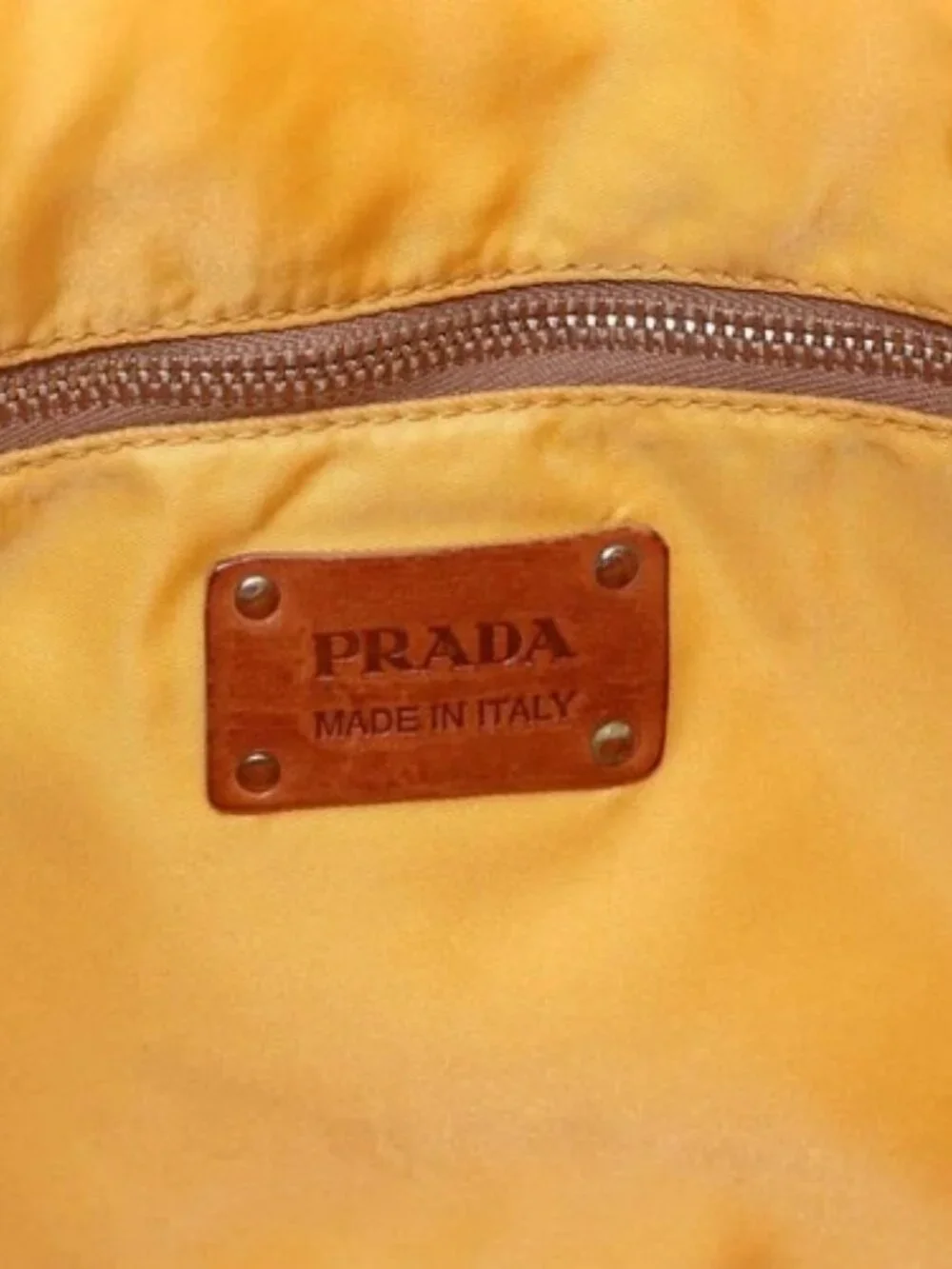 PRADA Tote Bag Nylon Yellow Silver Auth 166759 - Picture 13 of 16